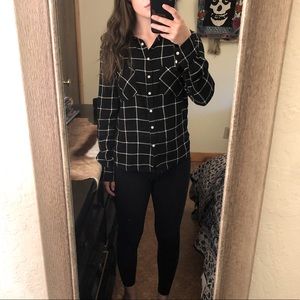 Grid Plaid Button-down Shirt